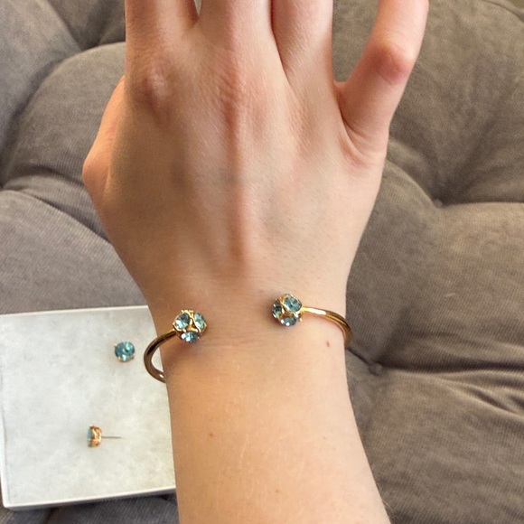 Kate Spade Aquamarine Lady Marmalade Bracelet and Stud Earrings - Picture 2 of 5